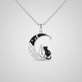 Black Cat Necklace 925 Sterling Silver  Animal Pendant Jewelry Gifts for Women Men Animal Lovers Graduation Christmas Birthday mbzr