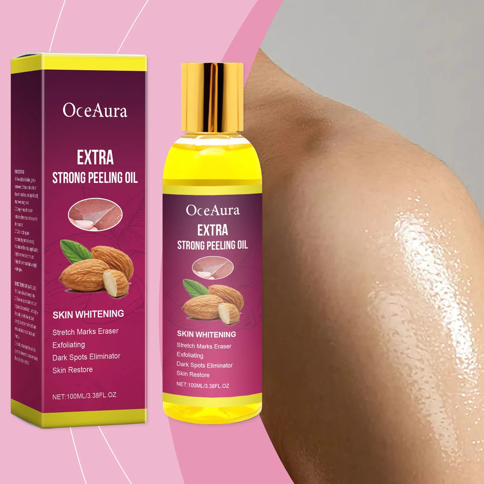 Body Exfoliating Oil, Cleansing & Nourishing Dry Skin Care, Polishing Treatment for Glowing Skin mbzr