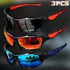 1/3PCS Sports Polarized Sunglasses for Men Lightweight Night Vision Male Shades Cycling Driving Fishing Fashion Mirror Sunglass mbzr