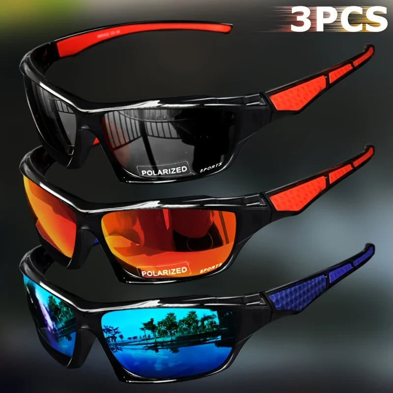 1/3PCS Sports Polarized Sunglasses for Men Lightweight Night Vision Male Shades Cycling Driving Fishing Fashion Mirror Sunglass mbzr