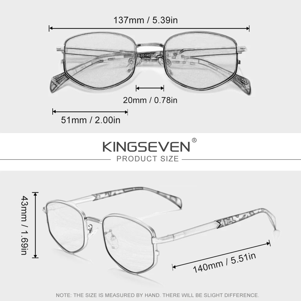 KINGSEVEN Sunglasses Men Oval Frame Glasses High Quality Vintage Driving Luxury Women Causal Eyewear