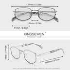 KINGSEVEN Sunglasses Men Oval Frame Glasses High Quality Vintage Driving Luxury Women Causal Eyewear