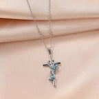 Stylish Exquisite Women's Necklace Elegant Butterfly Angel Wings Cross Pendant Necklace