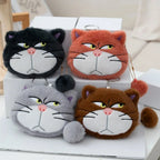 Cute Cartoon Cat Plush Coin Purse Keychain Earphone Storage Bag Backpack Hangings Ornament Gifts mbzr