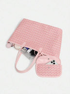 Women Minimalist Tote Bag Set With Wallet, Large Capacity Shoulder Bag, Office Casual Handbag mbzr