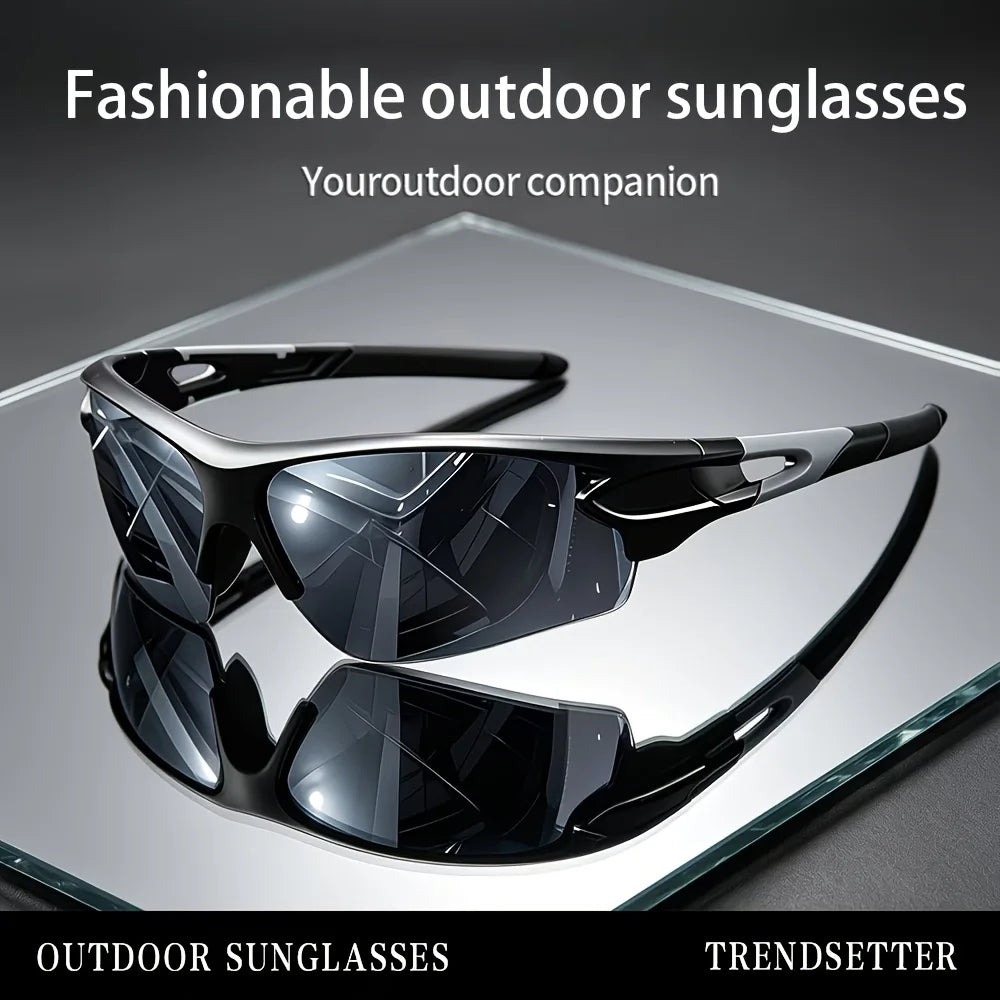 1Pc stylish sunglasses, mirrored lenses and wrapping design, suitable for all occasions and events, suitable for both men and women, the perfect gift for family and friends