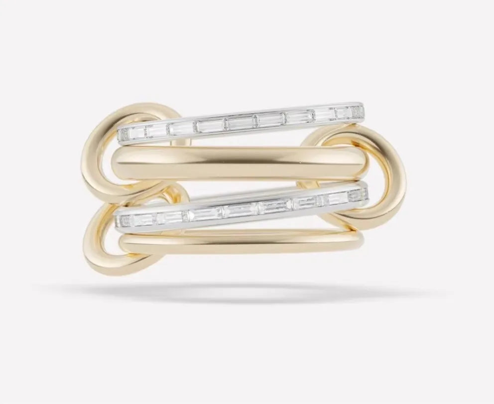 Ring Interlocking Stacked Multi-Layer Stainless Steel Ring Jewelry Copper Zircon Hand Jewelry