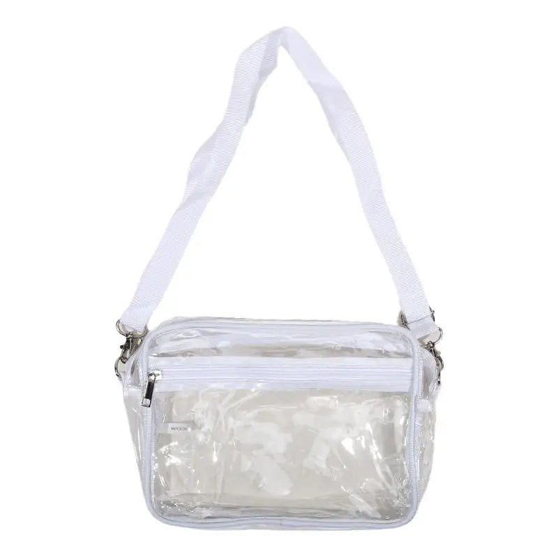 Women Solid Color Clear Transparent Shoulder Bag Front Pocket Casual Crossbody Handbag Purse Simple Mini Daily Shopping Walking Outings mbzr