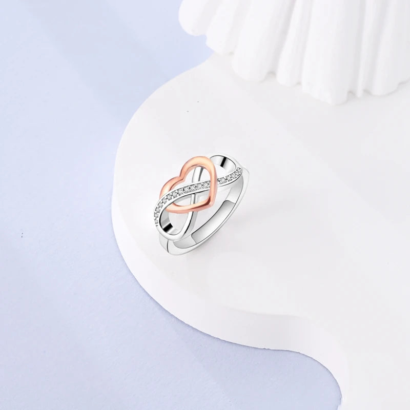 MULA Original 925 Sterling Silver Rings High Quality Eternal Love Rings For Women Lady Wedding Band Party Fashion Jewelry Gift