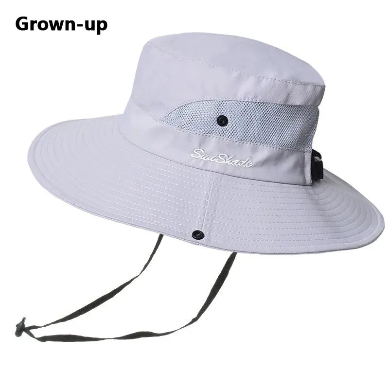 Xinbaoguan 100% Polyester Summer Outdoor Sun Hat, Breathable, Folding Sun Hat, Female Ponytail Hole Fisherman Hat