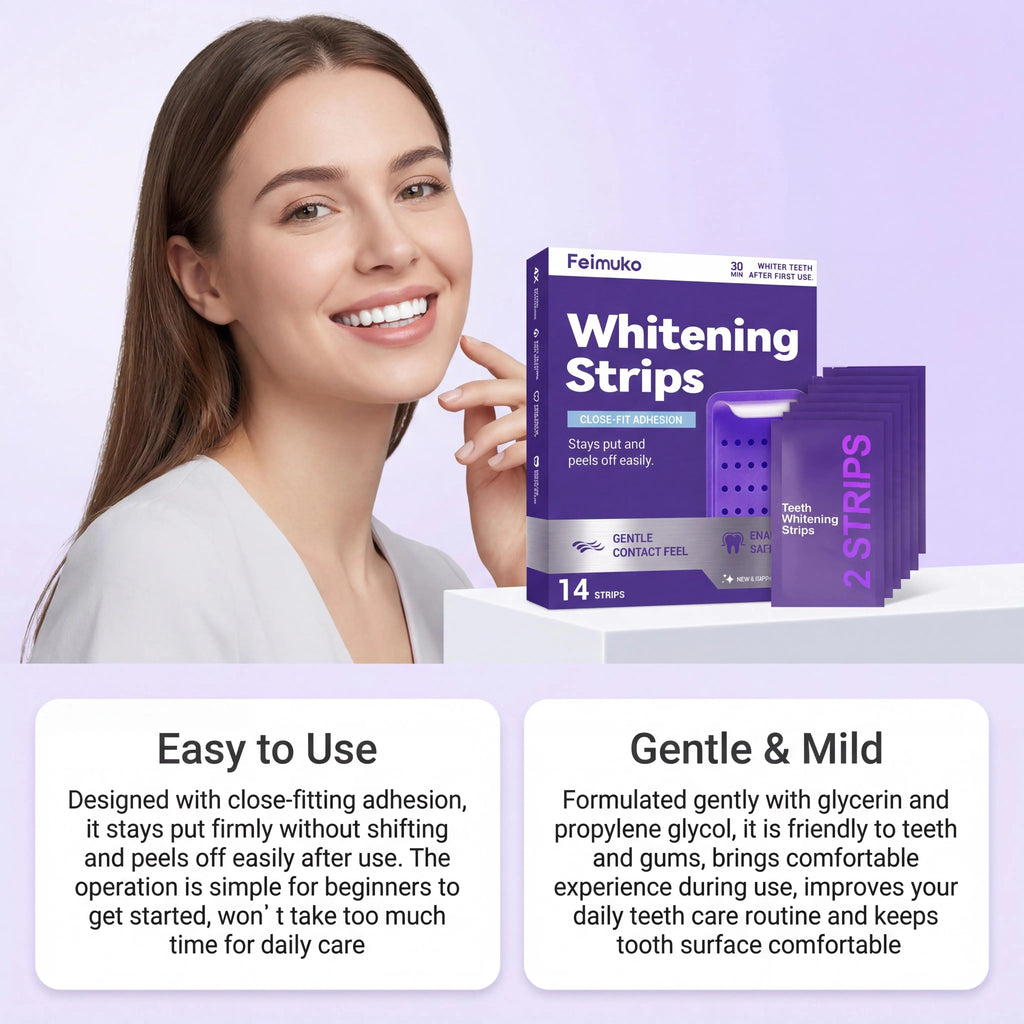 Purple Teeth Whitening Strips for Sensitive Teeth Remove Coffee Wine Smoking Stains Non Slip Improve Dental Yellowing Bright Smile Teeth Bleaching Strip mbzr