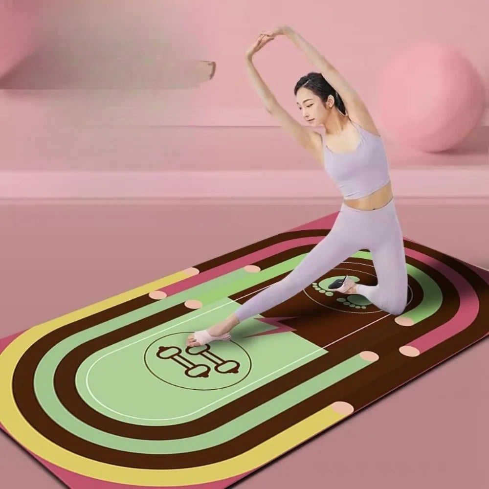 Yoga Carpet Mat Double-Side Shock Absorbing Eco-friendly Colorful Ring Pattern Exercise Floor Rug mbzr