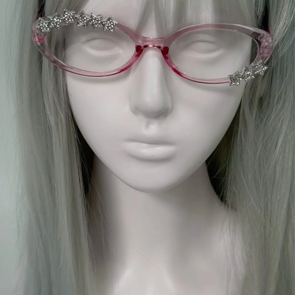 An Abi Y2K millennial retro cute flat pink cat glasses, a street photo artifact, decorative glasses mbzr