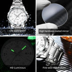OPK Brand Steel Belt Dual Calendar Men's Quartz Watch 6003 mbzr