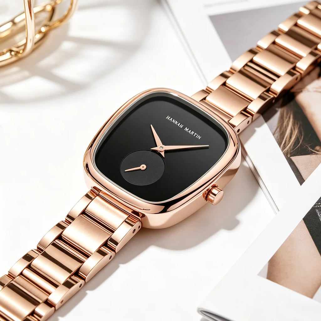 1 Set Women Watch Stainless Steel Strap Rose Gold Oval Timing Clock Quartz Movement Simple Top Brand Women Gift Daily Wear Watch mbzr