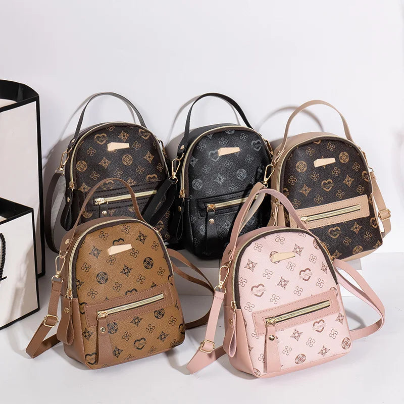 Women's Floral PU Leather Fashion Backpack & School Bag