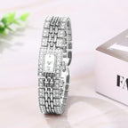 Women's Diamond Watch Bracelet Full Crystal Rhinestone Square Dial Quartz Wristwatch Gold Silver Rose Gold Elegant Ladies Dress Watch Gift mbzr