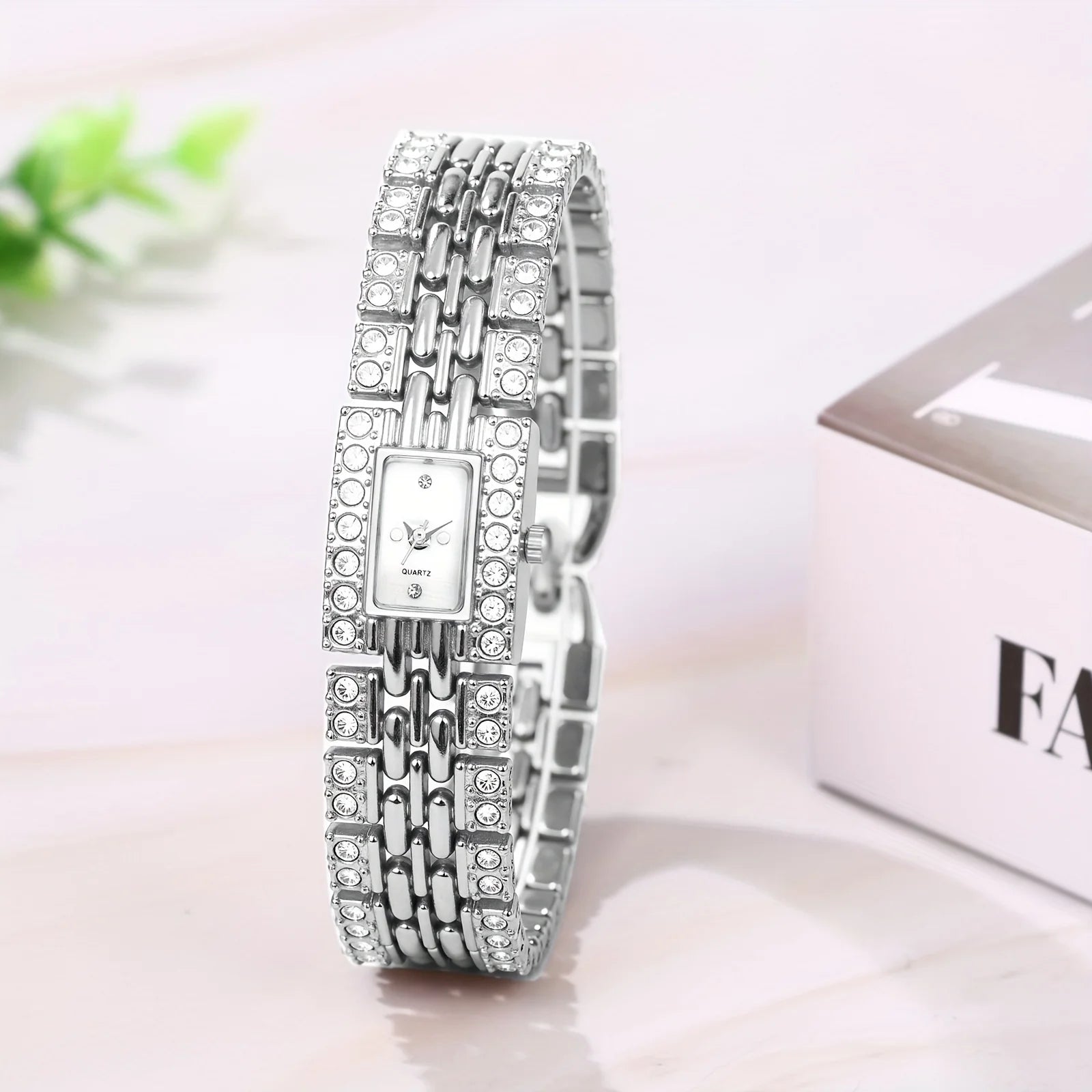 Women's Diamond Watch Bracelet Full Crystal Rhinestone Square Dial Quartz Wristwatch Gold Silver Rose Gold Elegant Ladies Dress Watch Gift mbzr