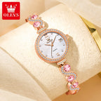 OLEVS 5633 Women Watch Dress Elegant All Diamond Bracelet Luxury Original Waterproof Watch HD Automatic Date Women Quartz Watch mbzr