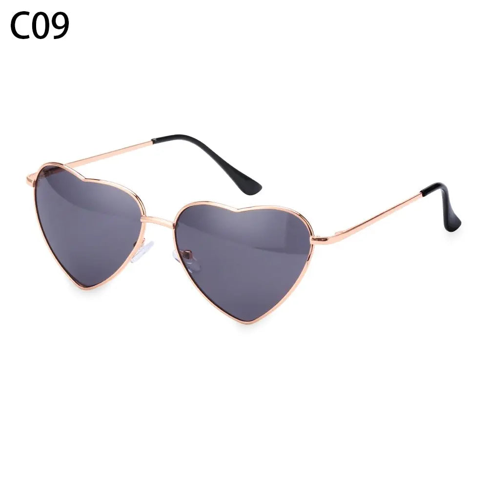 Trendy Heart-Shaped Glasses Women Heart Sunglasses Vintage Metal Frame Polarized Sun Glasses UV400 Eyewear