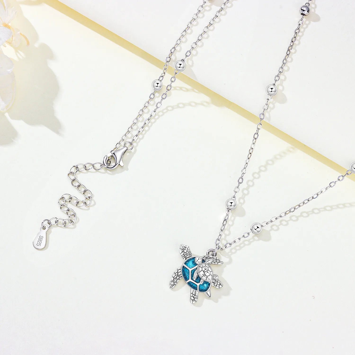 Original 925 Sterling Silver Mother and Baby Turtle Necklace Y-shaped Chain Necklace For Women Memorial Prayer Jewelry Gift 2026 mbzr
