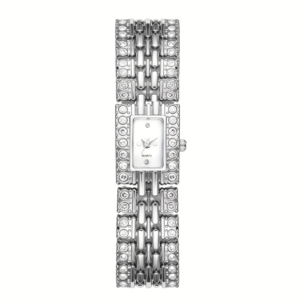 Women's Diamond Watch Bracelet Full Crystal Rhinestone Square Dial Quartz Wristwatch Gold Silver Rose Gold Elegant Ladies Dress Watch Gift mbzr