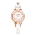 JewelryWe Women's Waterproof Quartz Watch Arabic Dial Leather Strap