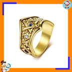Hot Selling Hexagram Ring Titanium Steel with Sapphire David Star Vintage Ring Hand Jewelry