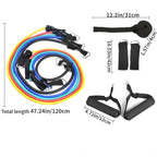 Multifunction Fitness Tension Rope 5-Tube Elastic Yoga Pedal Puller Resistance Band Tension Rope for Stretching Abdomen Training mbzr