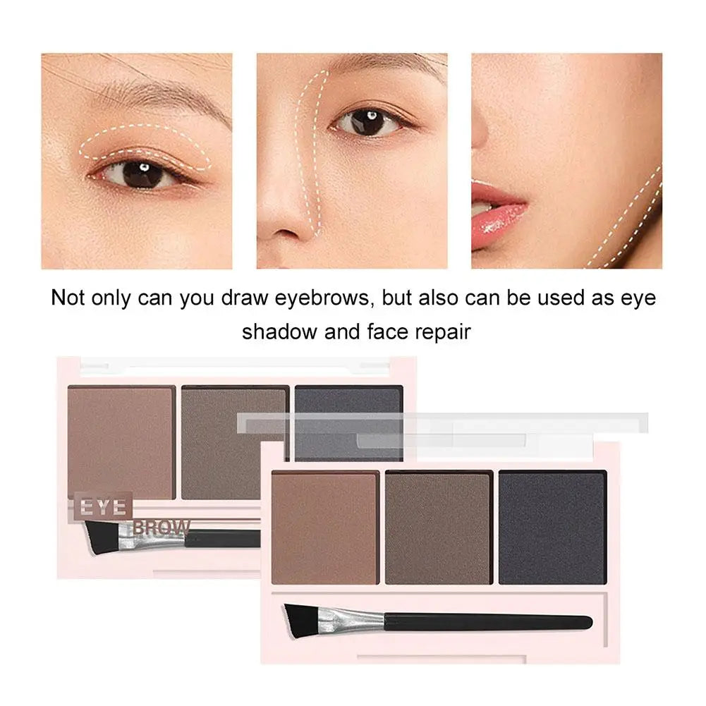 ANNA ROSE 3-In-1 Eyebrow Powder Palette With Enhancer Brush Natural Long-Lasting Shaping Sweat-proof Waterproof Makeup mbzr