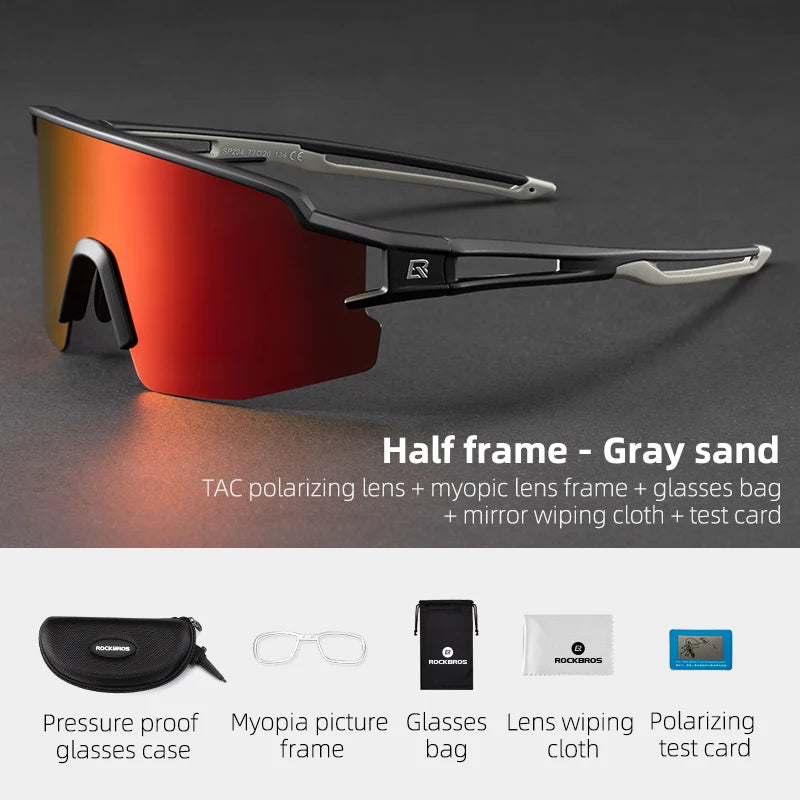 ROCKBROS Cycling Glasses Polarized UV400 Protection Bicycle Sunglasses Men Women Photochromic MTB Road Bicycle Goggles Eyewear