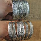 Retro Opening  Bracelet Jewelry Vintage Tibetan Silver Totem Carved Bangle Cuff
