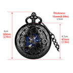 Mechanical Skeleton Pocket Watch with Roman Numerals, Classic Open Face Silver Fob Watch for Men Women