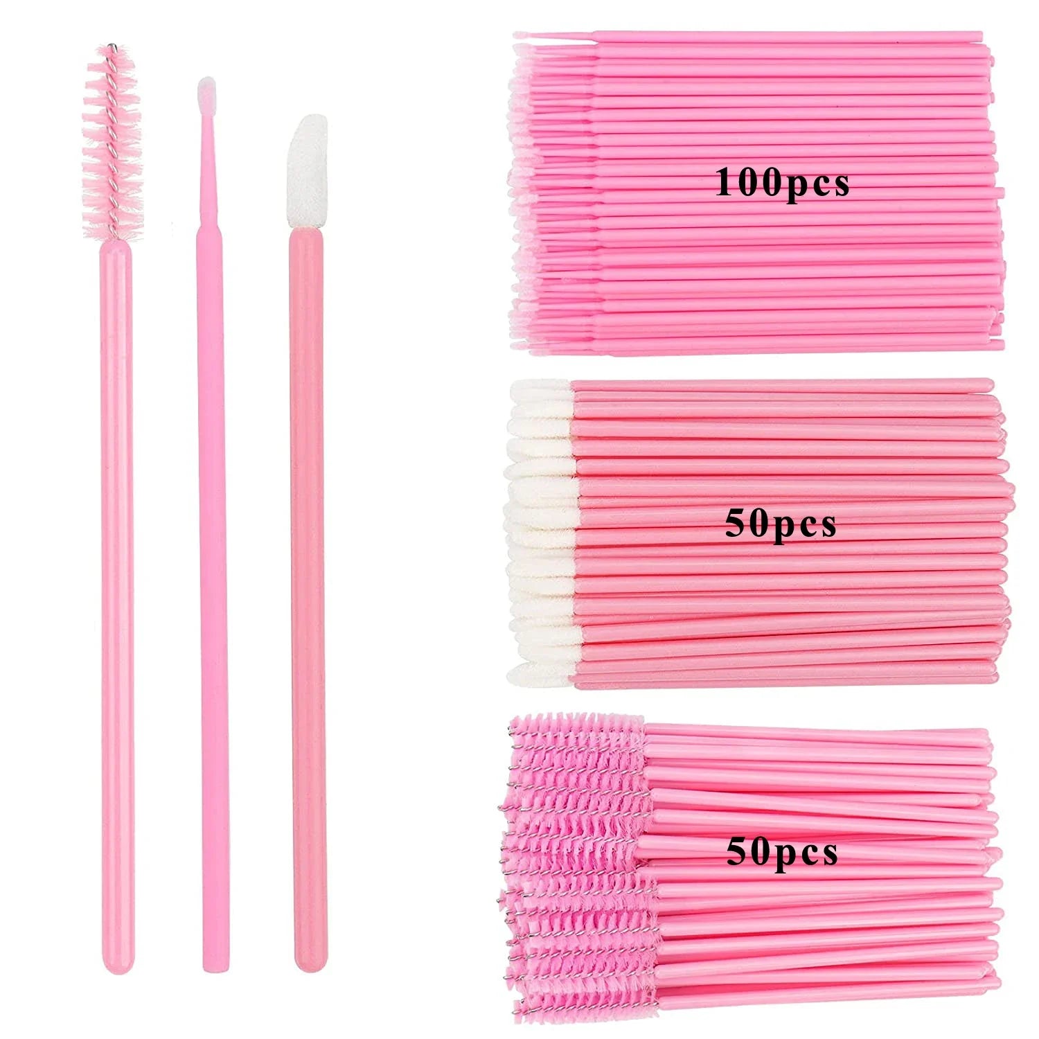 200pcs Disposable Brushes Set Mascara Wands Lip Brushes Microbrush Applicator Swab for Eyelash Extension Eyebrow Makeup Tools mbzr