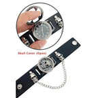 Punk Skull Men's Wrist WatchandWomen's Watch, Skull Flip Cover Watch, Skull Ornament+Chain Elements, Fashion for Cosplay Lovers mbzr