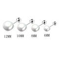 925 Sterling Silver freshwater pearl Earrings 6/8/10/12For Women Classic Geometric Twisted Line Earrings Jewelry