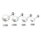 925 Sterling Silver freshwater pearl Earrings 6/8/10/12For Women Classic Geometric Twisted Line Earrings Jewelry