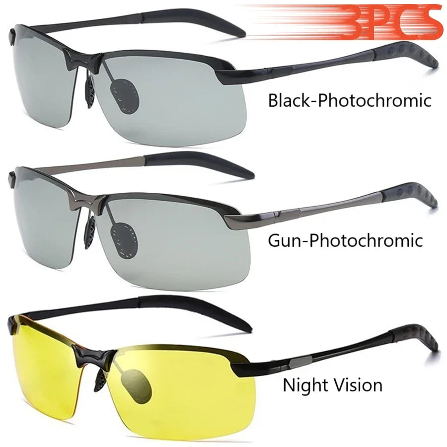 Chameleon Photochromic Polarized Sunglasses UV400 Day Night Vision for Driving And Fishing
