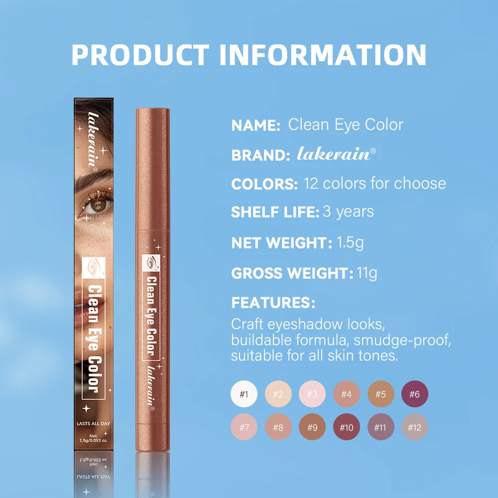 Lakerain Eyeshadow Pencil Long Lasting Smudge Resistant Liner Pen Highlighter Smooth Creamy Texture Eye Shadow Stick Makeup mbzr