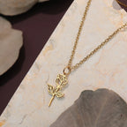 Kinitial Stainless Steel Necklace Flower Charms Chain Rose Flower Pendant Necklaces For Women Female Collares Gifts Para Mujer