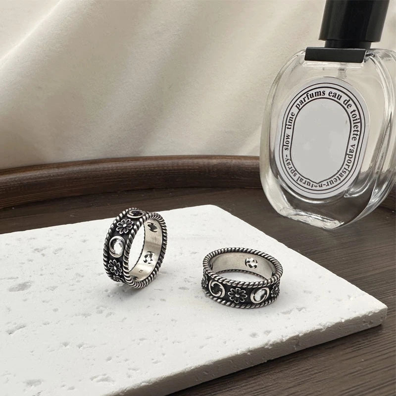 Elegant Double Circle Geometric Ring Gold Tone Stainless Steel Women Finger Ring Daily Wear Accessories