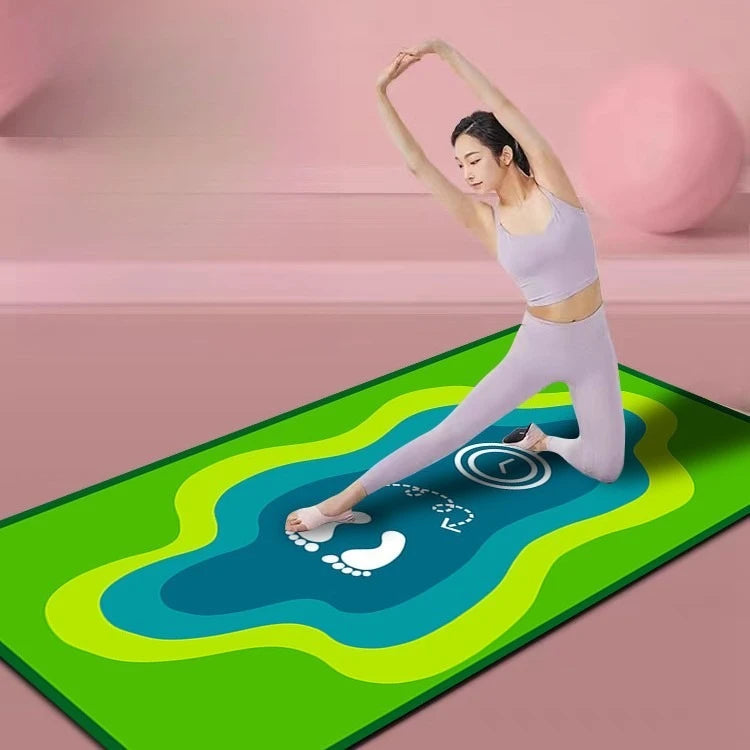 Yoga Carpet Mat Double-Side Shock Absorbing Eco-friendly Colorful Ring Pattern Exercise Floor Rug mbzr