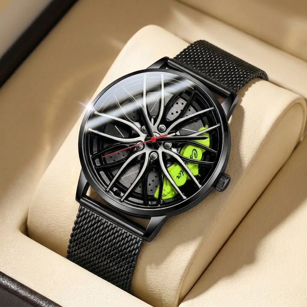 1pcs Men's Black Green Alloy Band Luxury Business Luminous Quartz Watch for Party Holiday Gift mbzr