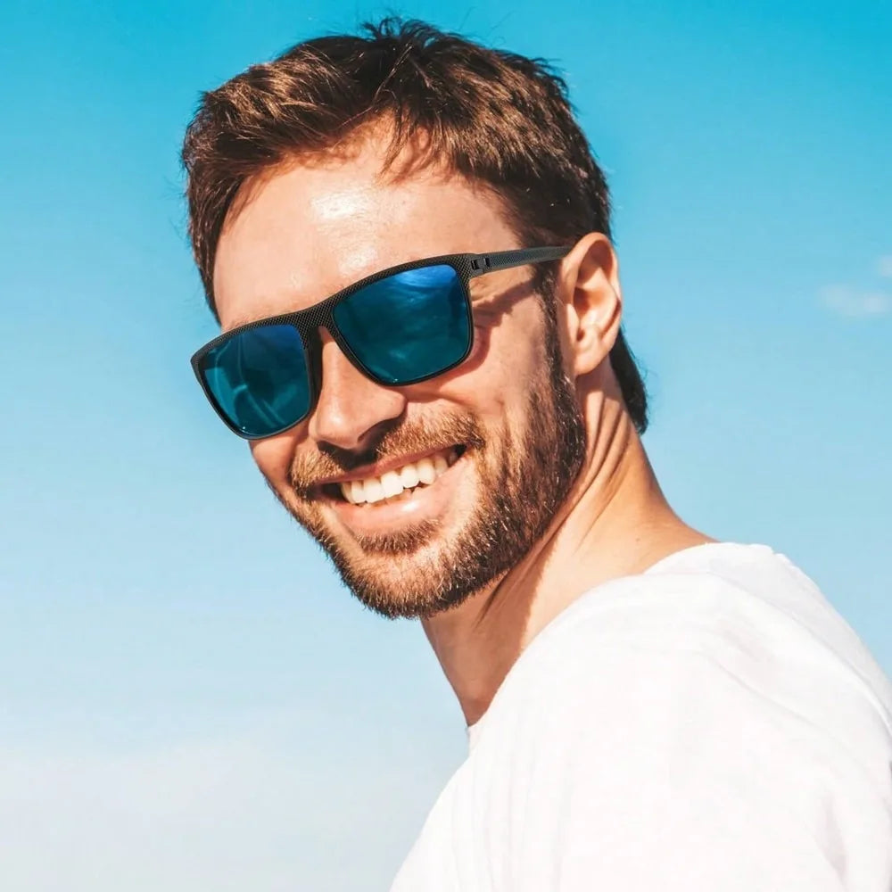 Men's Rectangular Classic Driving Sunglasses, Lightweight UV Protection for mbzr
