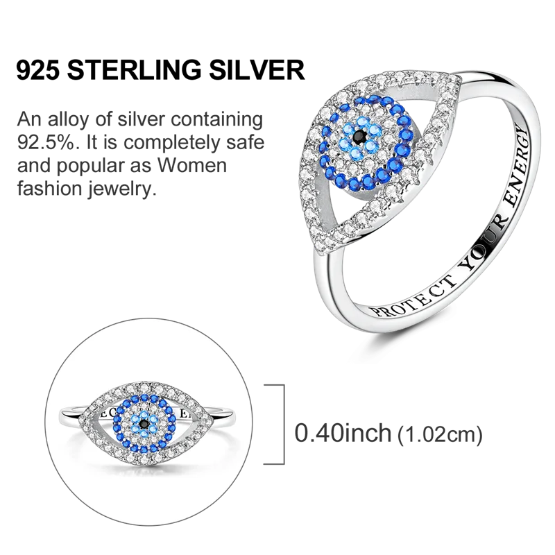 Original 925 Sterling Silver Ring Colorful Diamonds Cubic Zircon Finger Ring for Women