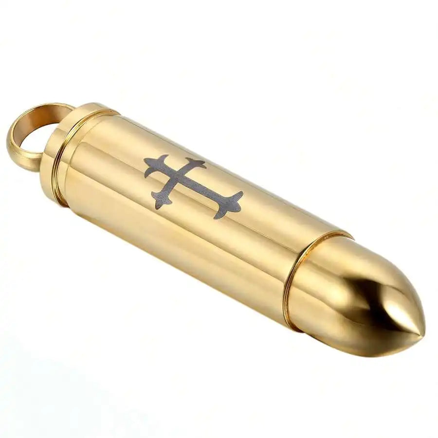 Cross Bullet Memorial Cremation Necklace Pendant Men Women Urn Jewelry For Ashes