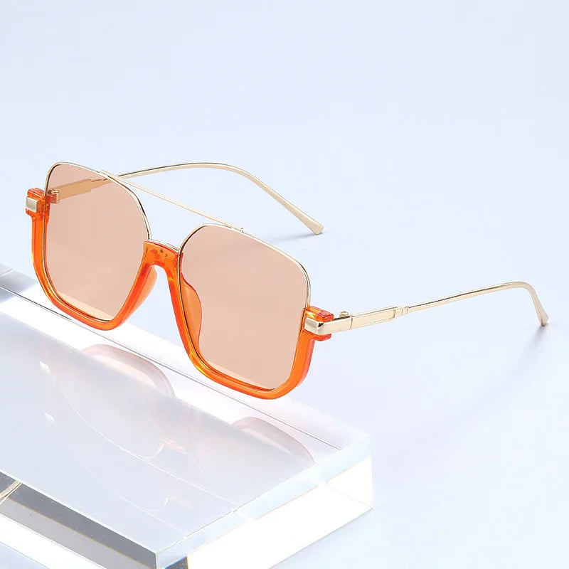 2026 New Man Woman Sun Glasses High Quality UV400 Sunglasses Unisex Double Beam Design Half-Frame Sunnies Fashion Versatile Shade Square large Frame Sunglasses