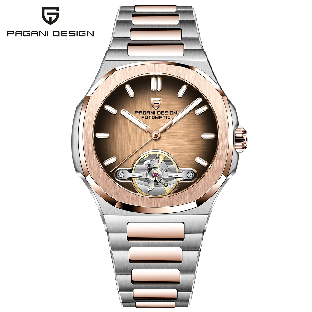 PAGANI DESIGN 2026 Men's Watch Skeleton Luxury Gold Automatic Watch For Men New Stainless steel  Business Mechanical Wristwatch