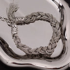 925 sterling silver tassels bracelet woven lace bracelet women's fashion light luxury niche high-end touch bracelet jewelry
