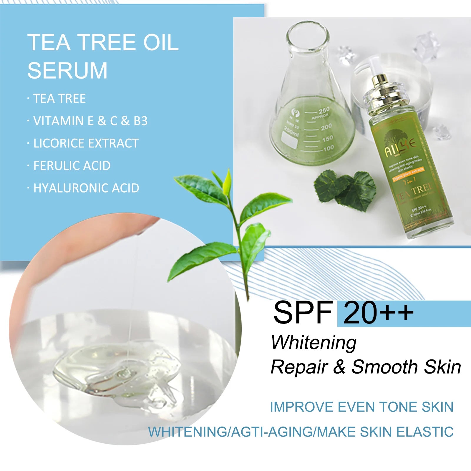 AILKE Face And Body Whitening Serum, Hydration Moisturizing, Dark Spots Remover, Skin Glowing, Even Skin Tone, 100ML/3.52 OZ mbzr